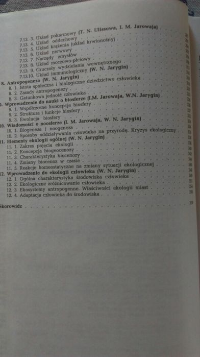 Biologia -podręcznik dla studentów medycyny pod redakcją W. Jarygina