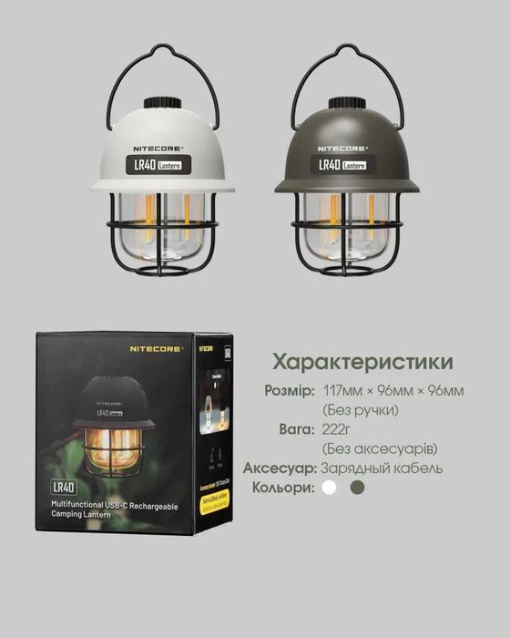 Nitecore LR40 Ліхтар Кемпінговий | ОФ. ГАРАНТІЯ 2 РОКИ!