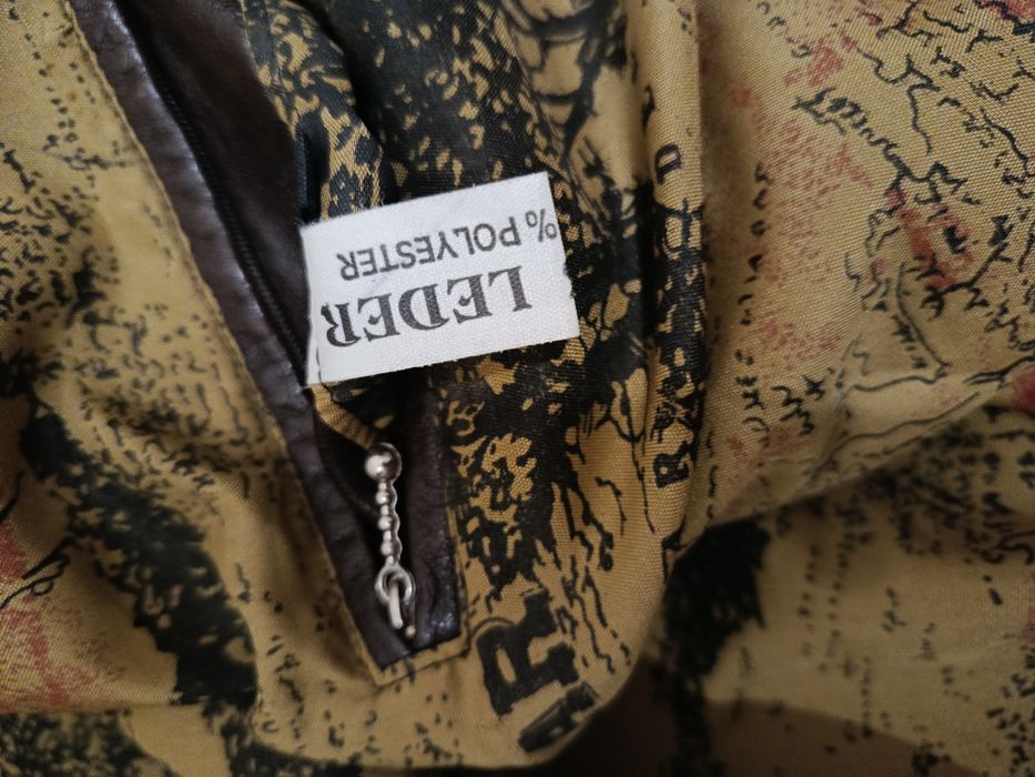 Вінтажна шкіряна куртка бомбер