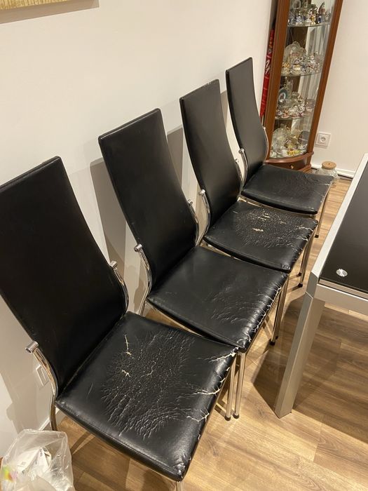 Mesa Vidro Extensivel + Cadeiras