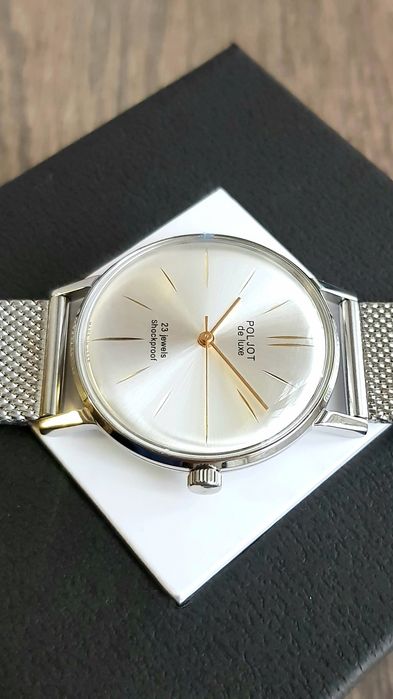 Годиник Poljot de luxe 23 jewels Полёт 23 камня механика cal 2209 ССCР