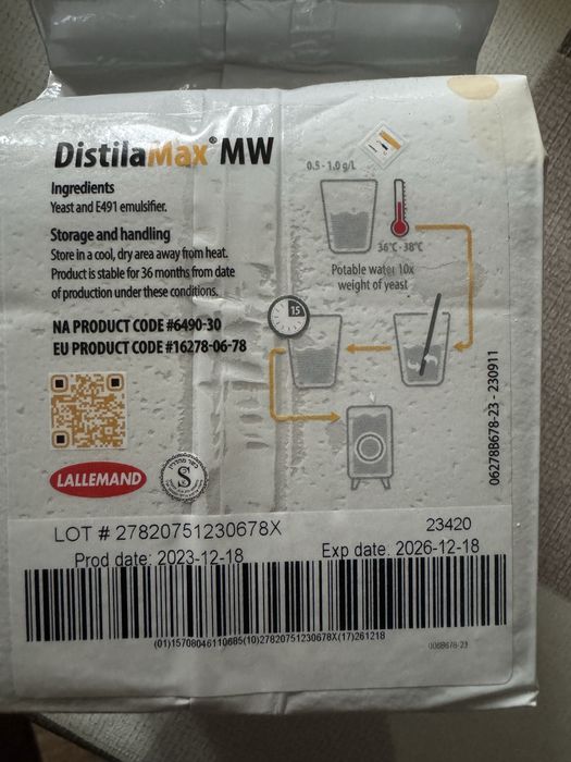 Дріжджі для солоду , віскі, DistilaMax , GW, MW 500 г