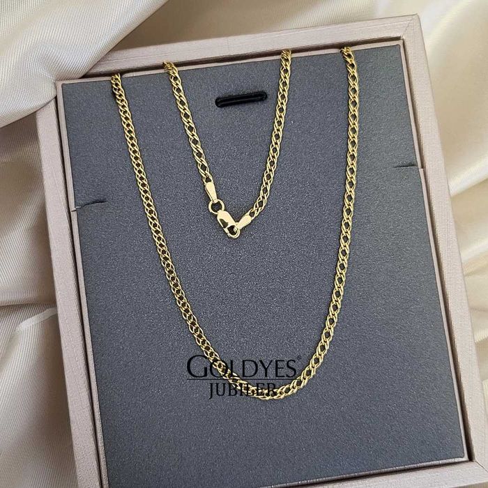 Złoty łańcuszek o splocie rombo próby złota 585