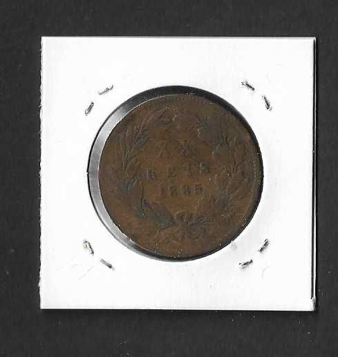 Moeda de 20 Reis. Portugal 1885