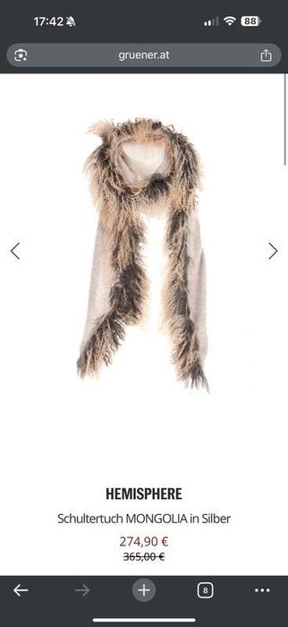 Розкішна кашемірова шаль з натуральним хутром ягняти hemisphere