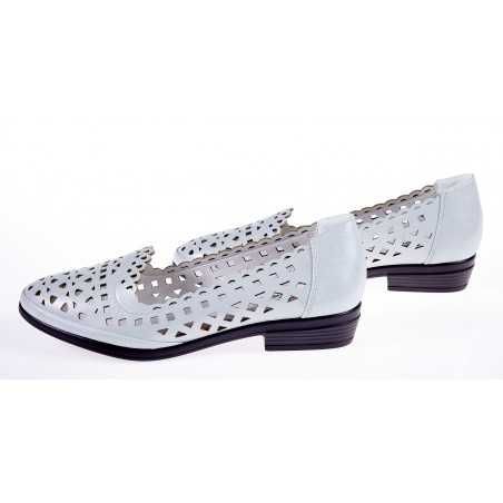 Półbuty balerinki ażurowe na niskim obcasie r 39