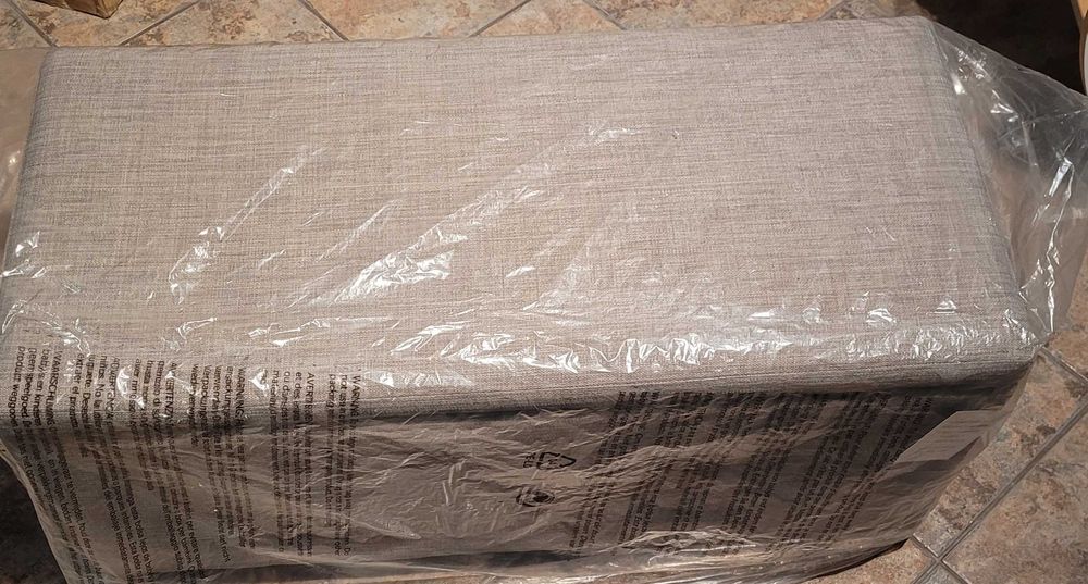 Pufa/Otomana SIEDZISKO Pojemnik Tapicerowana Jasnoszara Schowek NOWA!