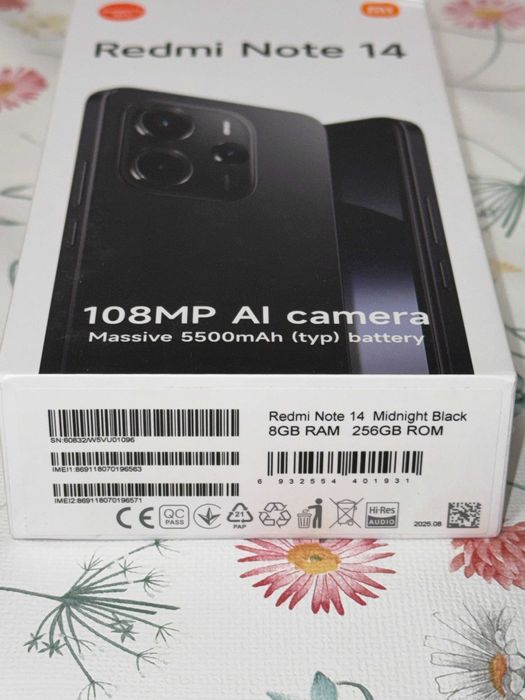 Новий Redmi Note 14 запакований 8/256 Midnight Black