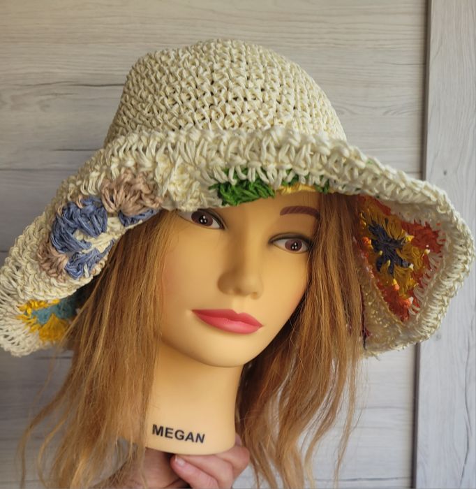 Śliczny stylowy kapelusz Boho oddychający print