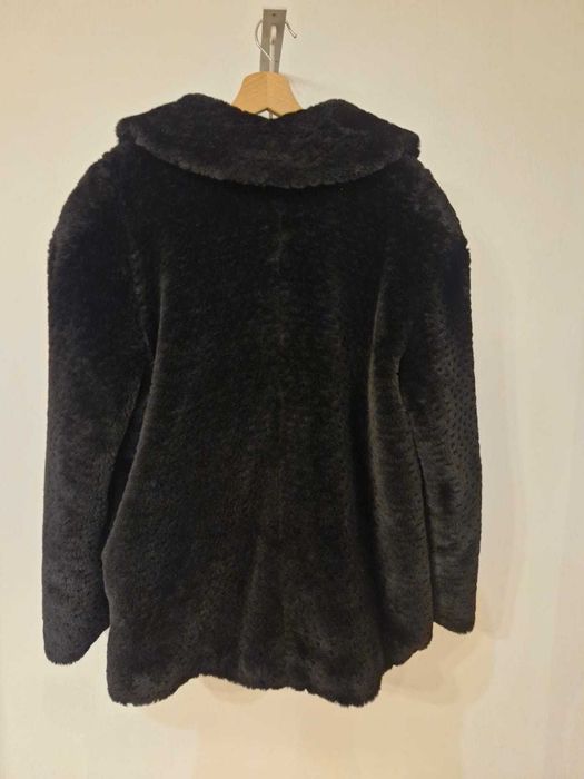 Eleganckie damskie futerko, czarne, DFN