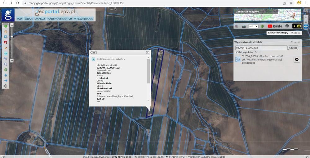 Grunt rolny 1,75 ha – Piotrkowiczki | blisko Wrocławia | S5