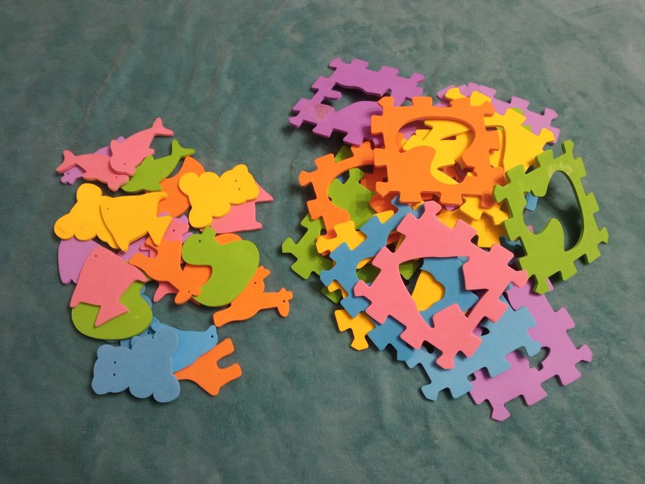 Puzzle piankowe kolorowe ZWIERZĄTKA 44 ekementy