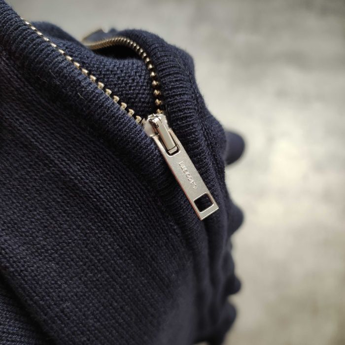 MĘSKI PREMIUM Sweter Elegancki Bluza Suwak Lacoste France Granat Haft