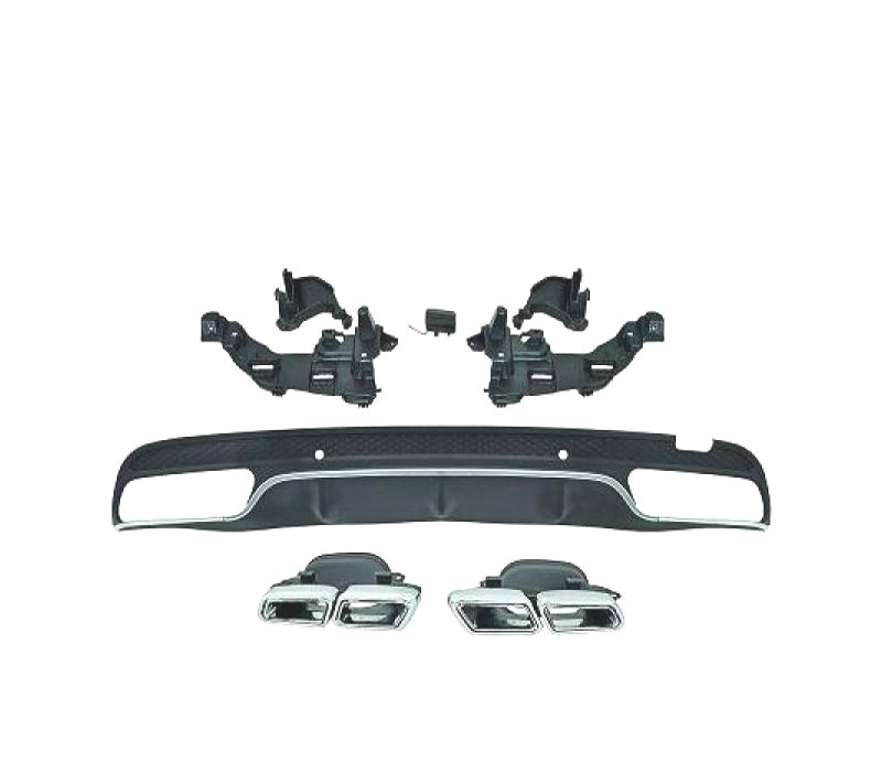 DIFUSOR TRASEIRO MERCEDES CLASE C W205 14-18 LOOK C63 AMG + PONTEIRAS ESCAPE