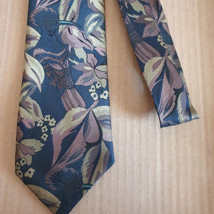 Krawat męski poliester ptaki