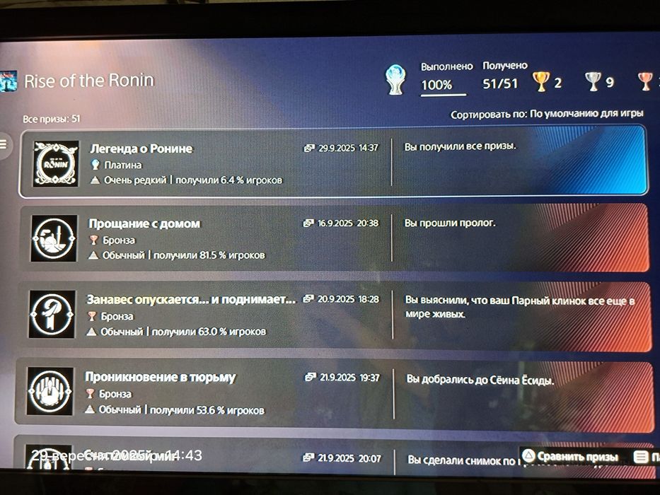 Rise of the ronin Ps5 playstation 5 платина взята за 45 часов