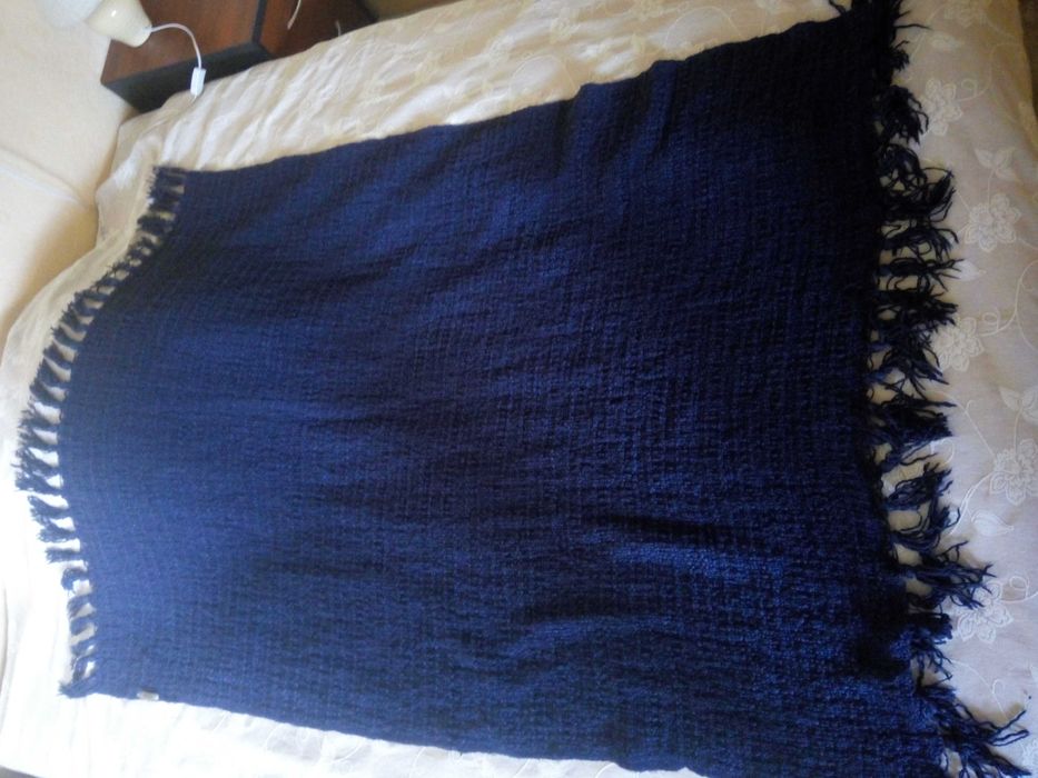 Синій плед 150*115см об'ємний акрил