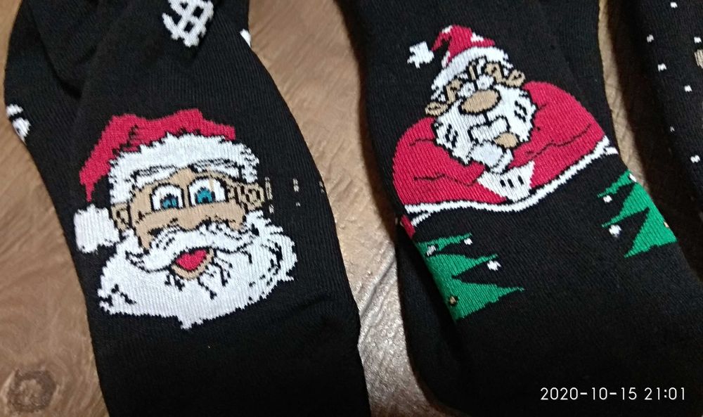 Махровые носки чёрные "Новогодние приколы" 39-40 мужски женские