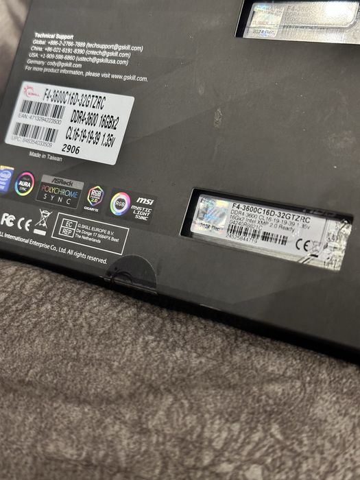 ОЗП G.Skill Trident Z RGB CL16 3600MHz 32gb на гарантії