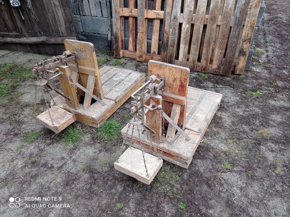 Drewniane wagi do zboża