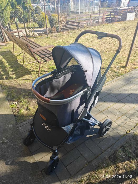 Wózek dla Psa / Kota 3w1, transporter + folia przeciwdeszczowa