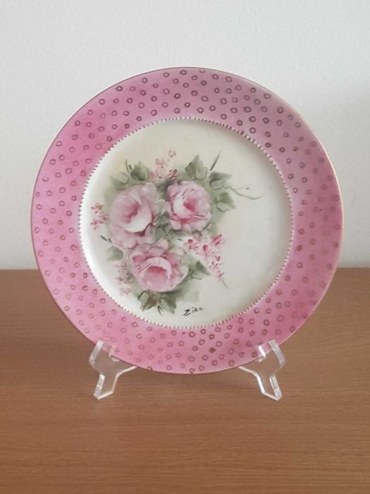 Prato Antigo Floral Pintado á Mão (NOVO)