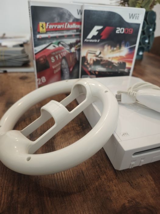 Wii Branca com jogos de corridas