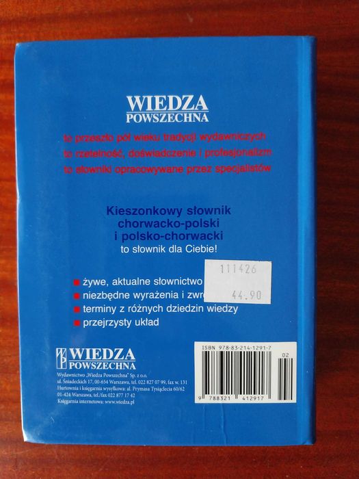 Kieszonkowy słownik chorwacko - polski, polsko - chorwacki