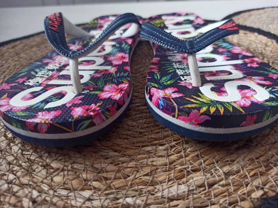 Japonki klapki superdry 36/37 lato kwiaty