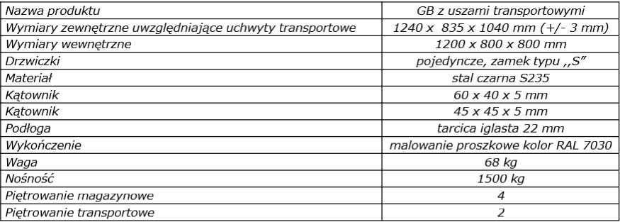 Kosz budowlany osiatkowany z uchylną klapą i uchwytami