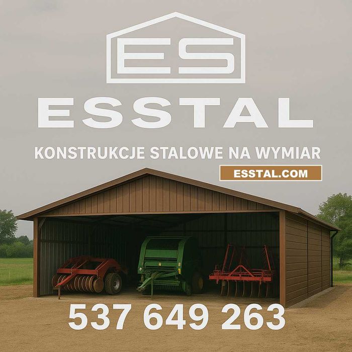 Garaż Blaszany kolory RAL + Bramy + Okna + Wysoki Wjazd Hala – ESSTAL*