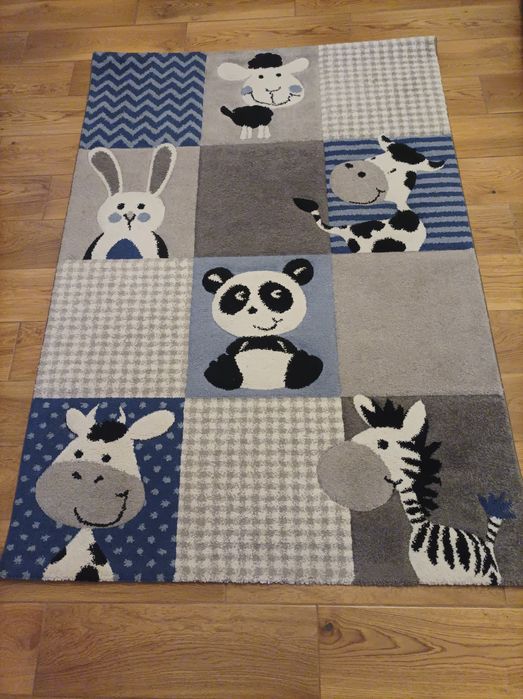 Dywan Diamond 22124 zwierzątka granat dywan do pokoju dziecięcego