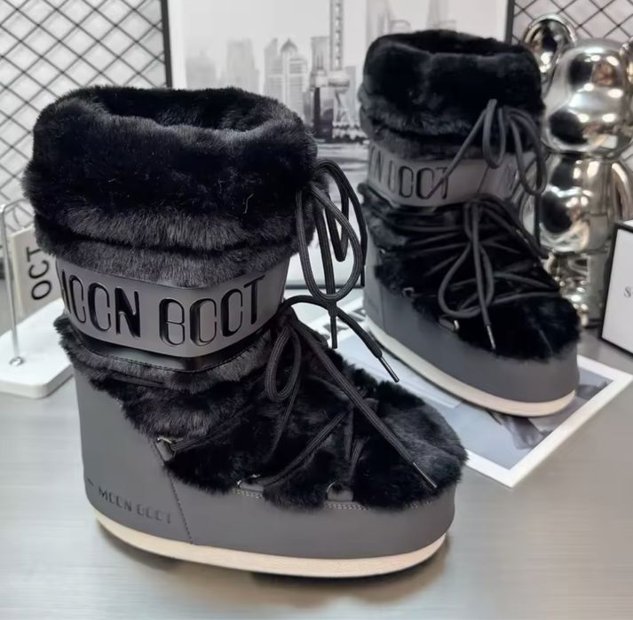 Śniegowce Moon Boot czarne z futrem 35-40