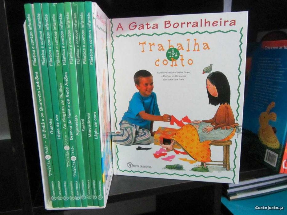Livros Plástica e Contos Infantis, Nova Presença, 10 volumes e caixa