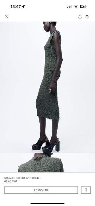 Vendo vestido efeito creased verde