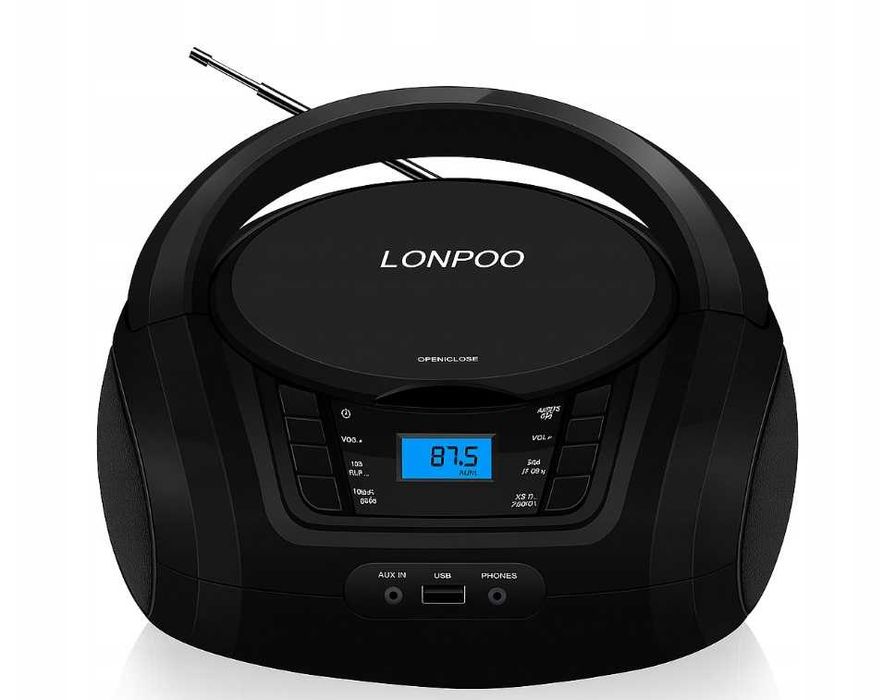 Radioodtwarzacz Lonpo LP-D03 CD BLUETOOTH FM USB AUX IN Boombox Czarny