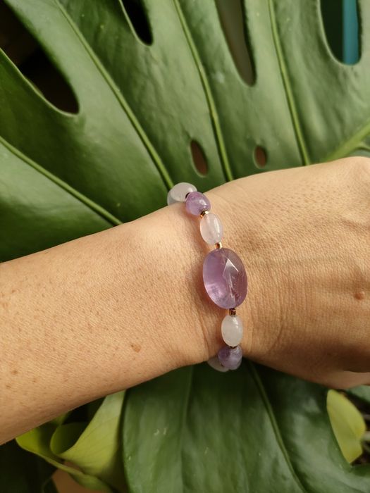 Bransoletka Ametyst lawendowy