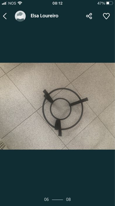 Fruteira vidro com base em ferro