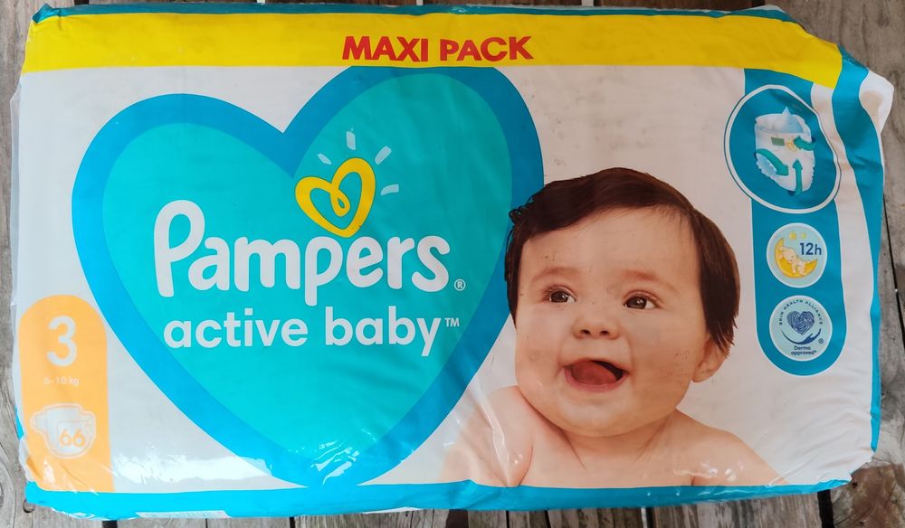 Pampers Active Baby 3  6-10kg.   198 sztuk