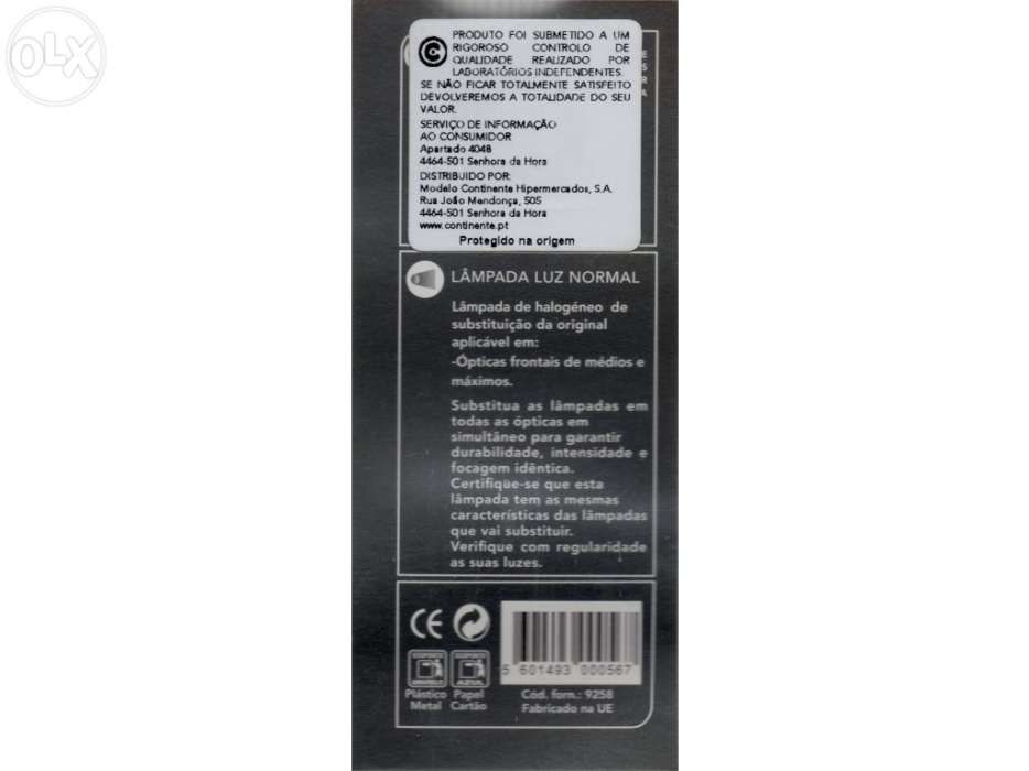 Lâmpada H4 (60/55W – 12V) -> Luz Normal