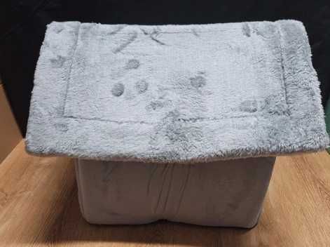 Domek dla kota Purlov legowisko miękkie ciepłe szare