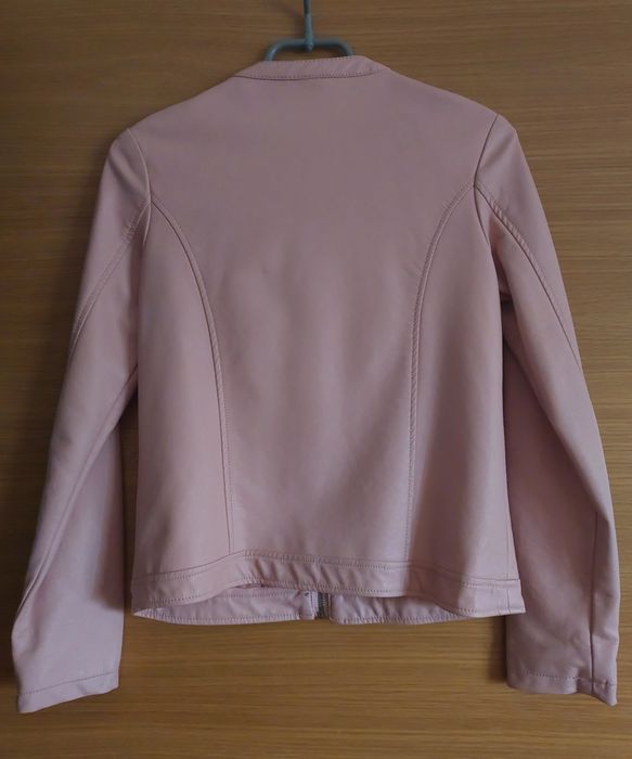 Casaco Rosa Estilo Motard Pele, 11-12A