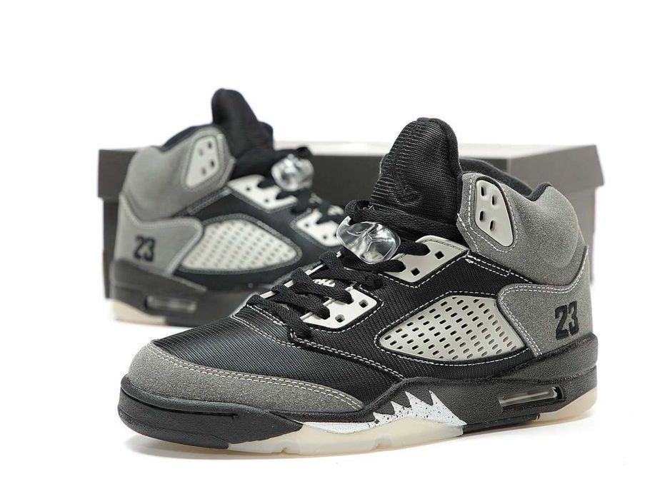 Кросівки Nike Air Jordan 5 Black/Grey premium | Кроссовки Найк чоловічі
