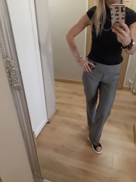 Sisley spodnie dzwony xs