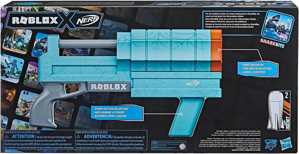 Бластер Нёрф Роблокс Укус Акулы NERF Roblox Sharkbite Rocker Blaster