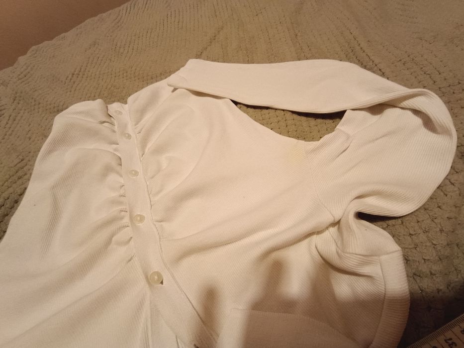 Bluzka a koszulka Top T-shirt zmarszczenia Długi Rękaw Zara 36 S