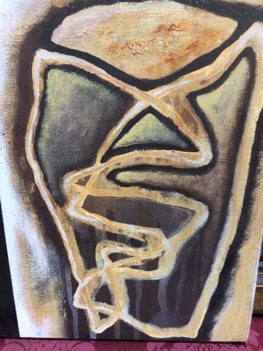 Oleo sobre tela, motivo abstrato