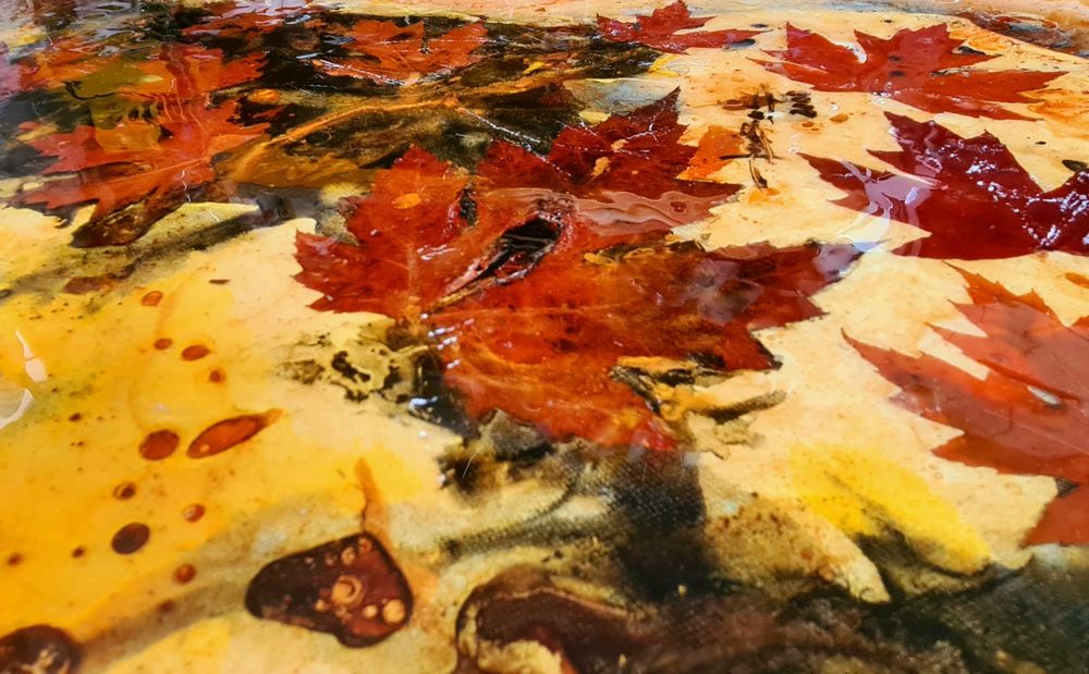 Pintura Acrílico S/Tela Abstrato com resina epoxy de José Barbosa