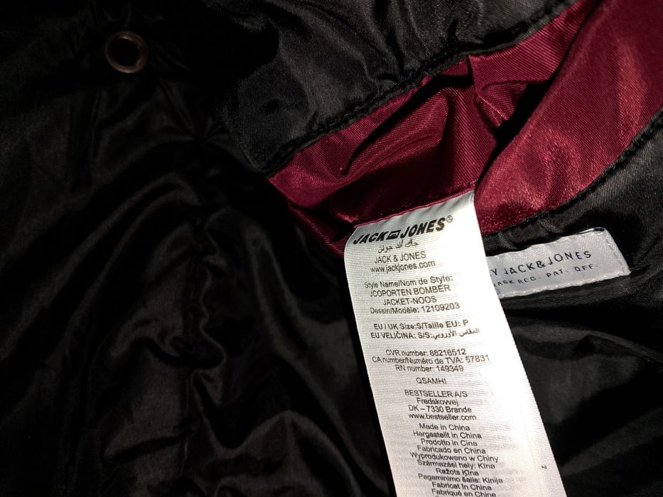 Jack & Jones Мужской бордовый бомбер