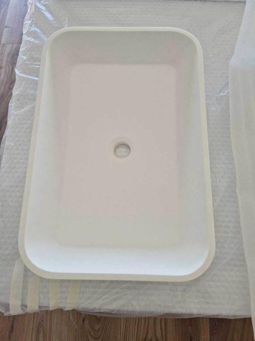 Lavatório de Bancada 60x40x11 (Mineral Fundido) - NOVO